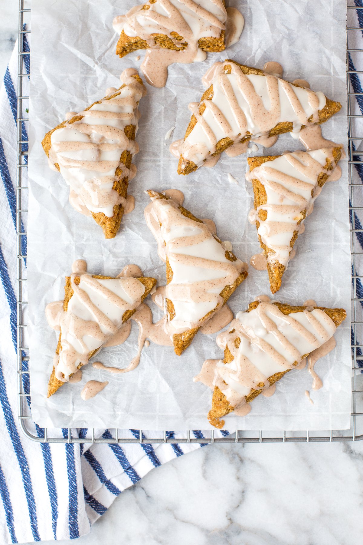 Mini Glazed Pumpkin Scones - Ahead of Thyme