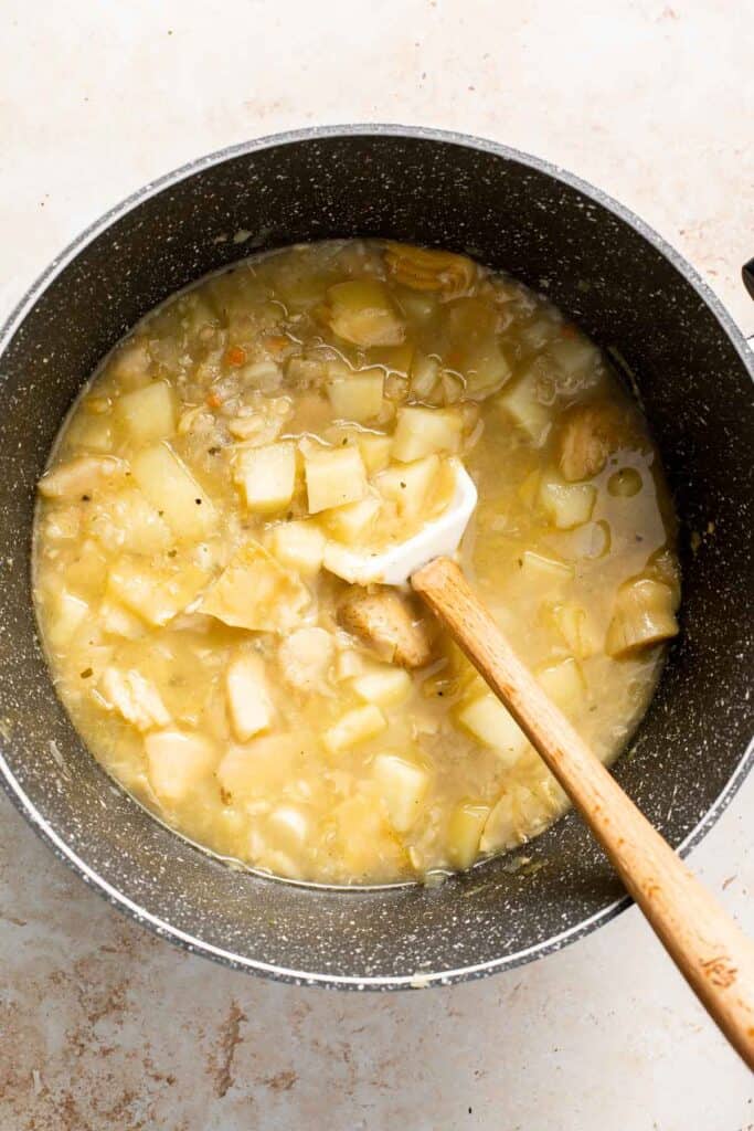 Creamy artichoke soup is rich, healthy, delicious, easy to make, and freezer-friendly. This vegetarian soup is loaded with artichokes, leeks, and potatoes. | aheadofthyme.com