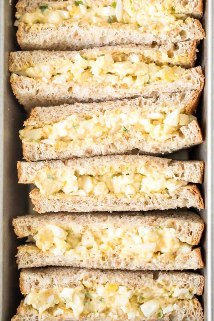 The best egg salad sandwich is a quick and easy picnic classic loaded with perfect hard-boiled eggs, mayonnaise, a touch of dijon mustard and green onions. | aheadofthyme.com