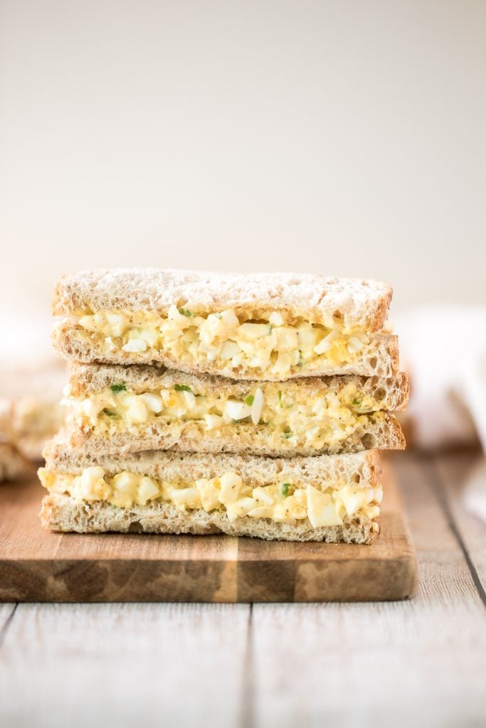 The best egg salad sandwich is a quick and easy picnic classic loaded with perfect hard-boiled eggs, mayonnaise, a touch of dijon mustard and green onions. | aheadofthyme.com