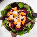 Mandarin orange salad is fresh, vibrant, tangy, and sweet, bursting with flavour, and topped with a delicious orange salad dressing. | aheadofthyme.com