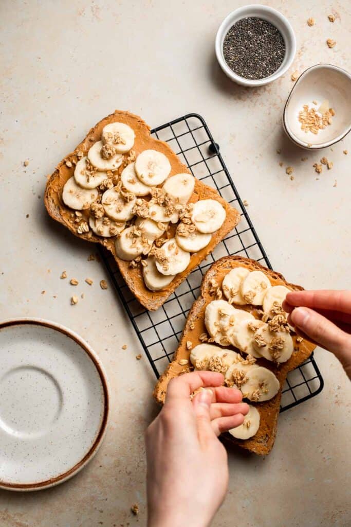 Peanut Butter Banana Toast is an incredibly simple yet healthy breakfast that's ready in a just 5 minutes. It's quick, satisfying, and protein-packed. | aheadofthyme.com