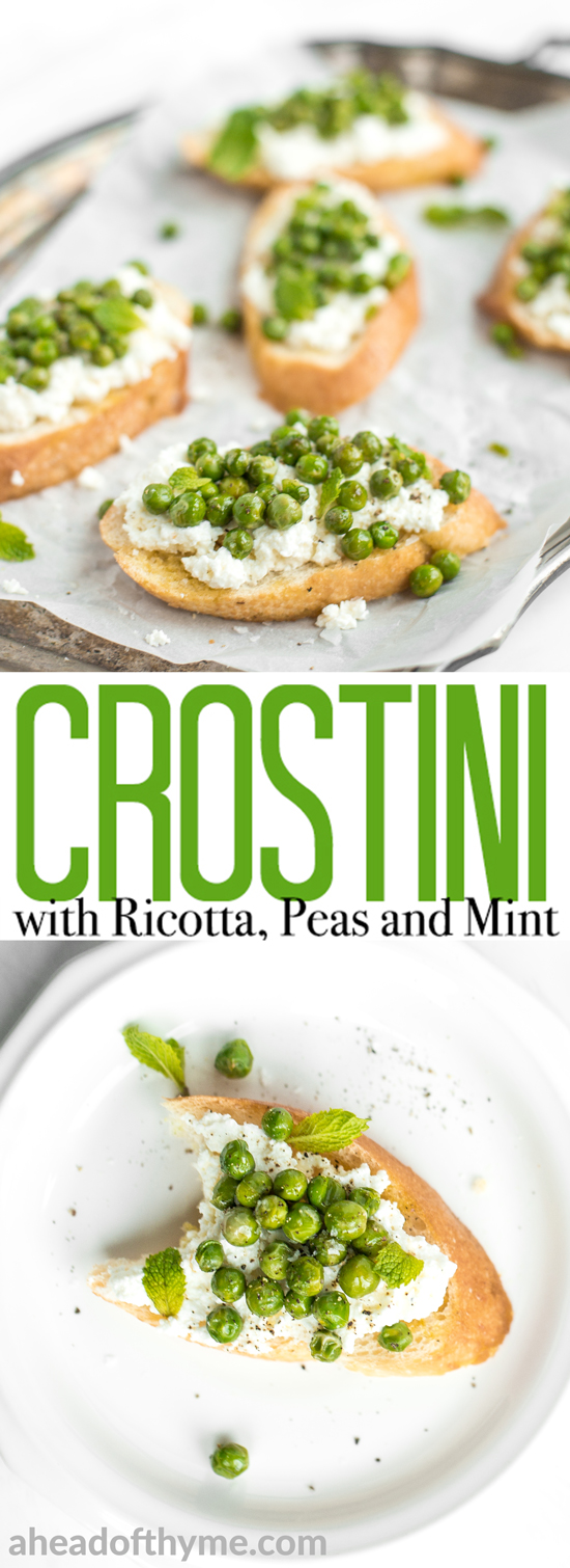 Crostini with Ricotta, Peas and Mint