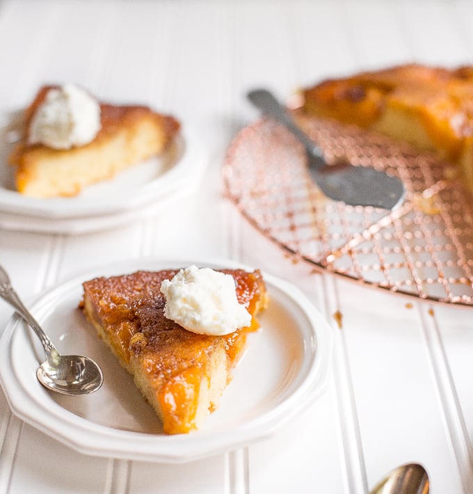 Apricots are finally here and it’s time to rejoice with a sweet, juicy, upside-down caramel apricot tart laced with flakey sea salt — it’s heaven! | aheadofthyme.com