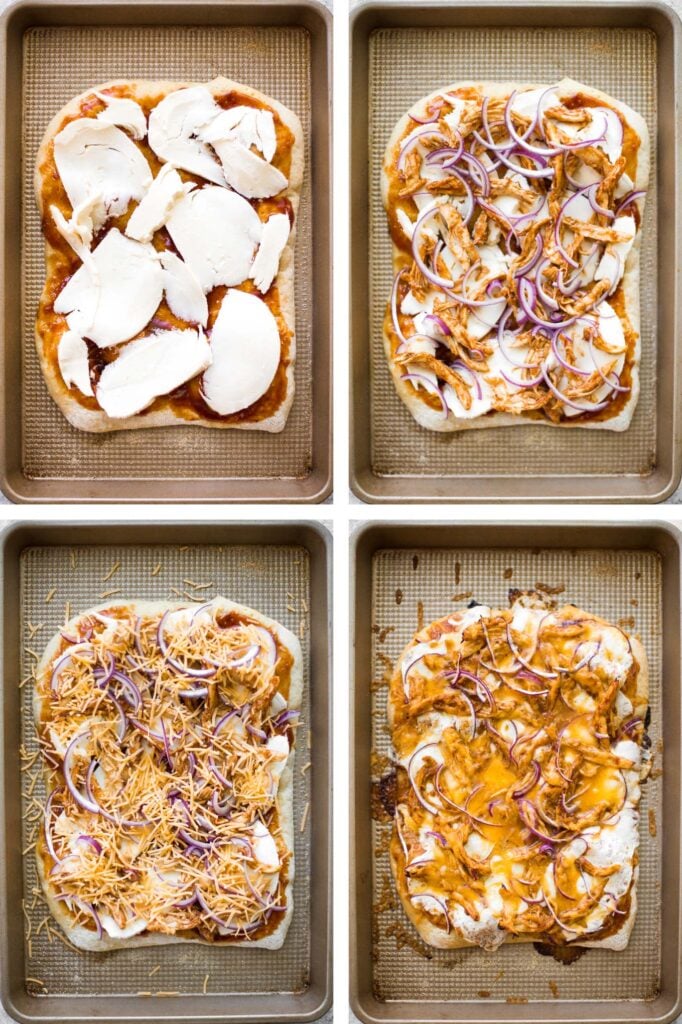 Forget delivery and make sweet, tangy, and smoky BBQ chicken pizza from the comfort of your own home in under 30 minutes. The easiest weeknight dinner. | aheadofthyme.com