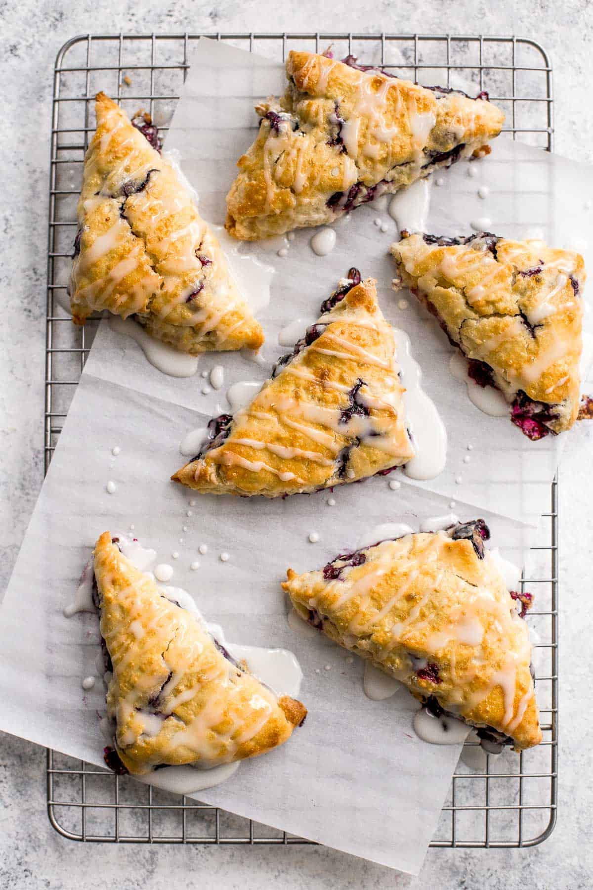 Glazed Lemon Blueberry Scones - Ahead of Thyme