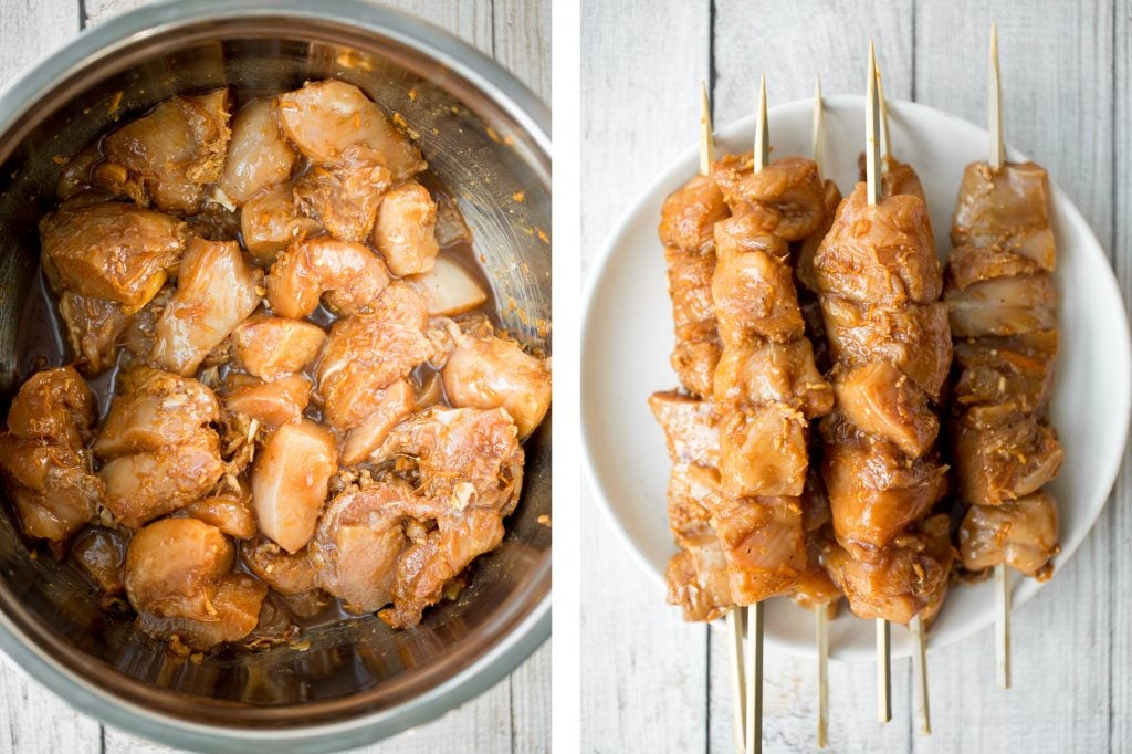 Flame-kissed, sticky and saucy, grilled orange chicken skewers with a rich, citrus-based marinade are delicious, juicy and so tender. Best weeknight dinner. | aheadofthyme.com