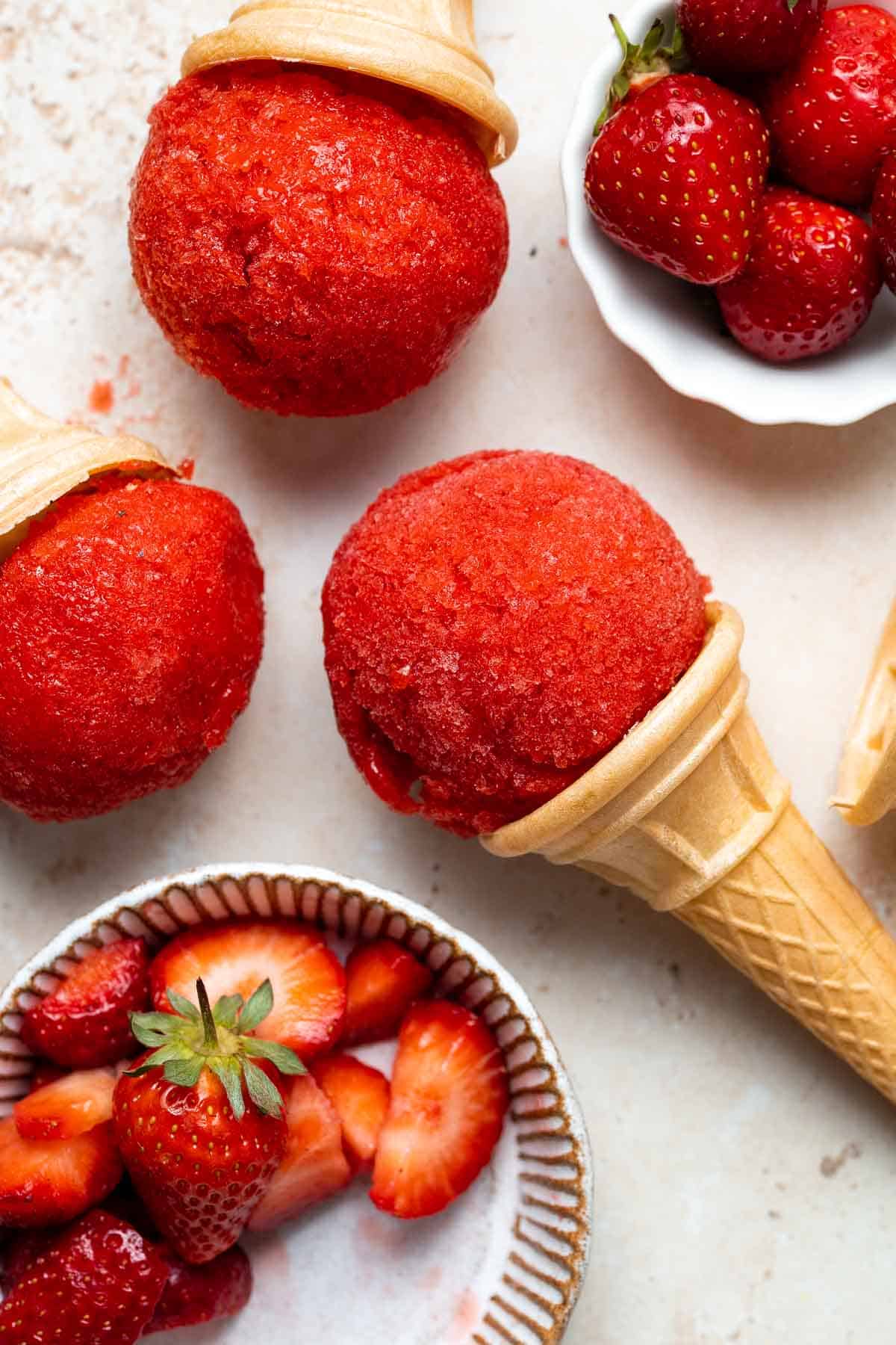 Strawberry Sorbet Ahead of Thyme