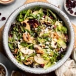 Delicious apple walnut salad with crisp apples, crunchy walnuts, and tangy balsamic vinaigrette. A healthy, easy side dish or lunch! | aheadofthyme.com