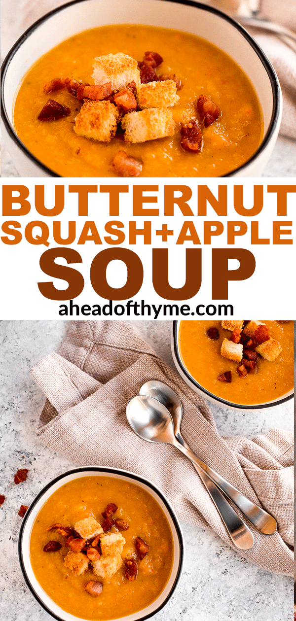 Butternut Squash and Apple Soup with Toasted Croutons