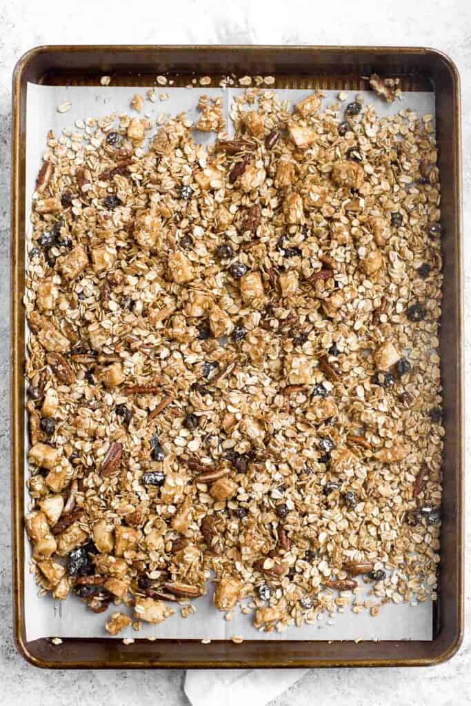 Cinnamon Apple Granola is quick and easy to make, tastes like apple pie, and is much better than store-bought — plus easier to make than you think! | aheadofthyme.com