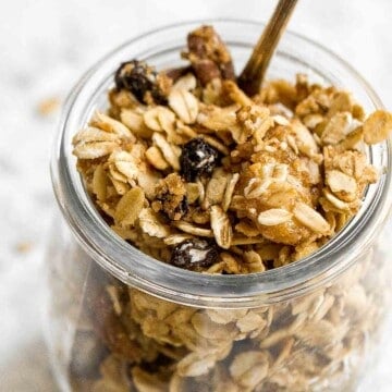 Cinnamon Apple Granola is quick and easy to make, tastes like apple pie, and is much better than store-bought — plus easier to make than you think! | aheadofthyme.com