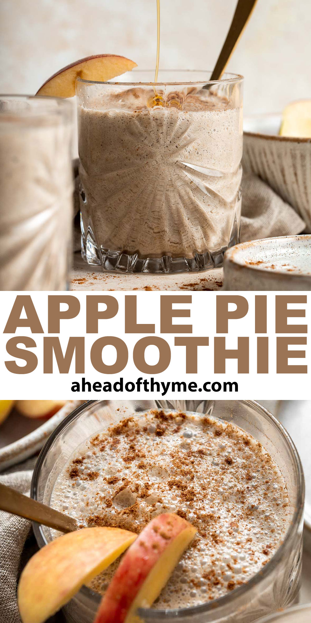 Healthy Apple Pie Fall Smoothie is quick and easy to make in minutes, delicious and nutritious, and tastes like apple pie — without the calories. | aheadofthyme.com