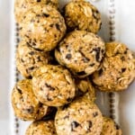 No bake protein-packed breakfast energy bites are chewy, easy to make, delicious, and loaded with healthy nutrients. Perfect for breakfast or as a snack. | aheadofthyme.com