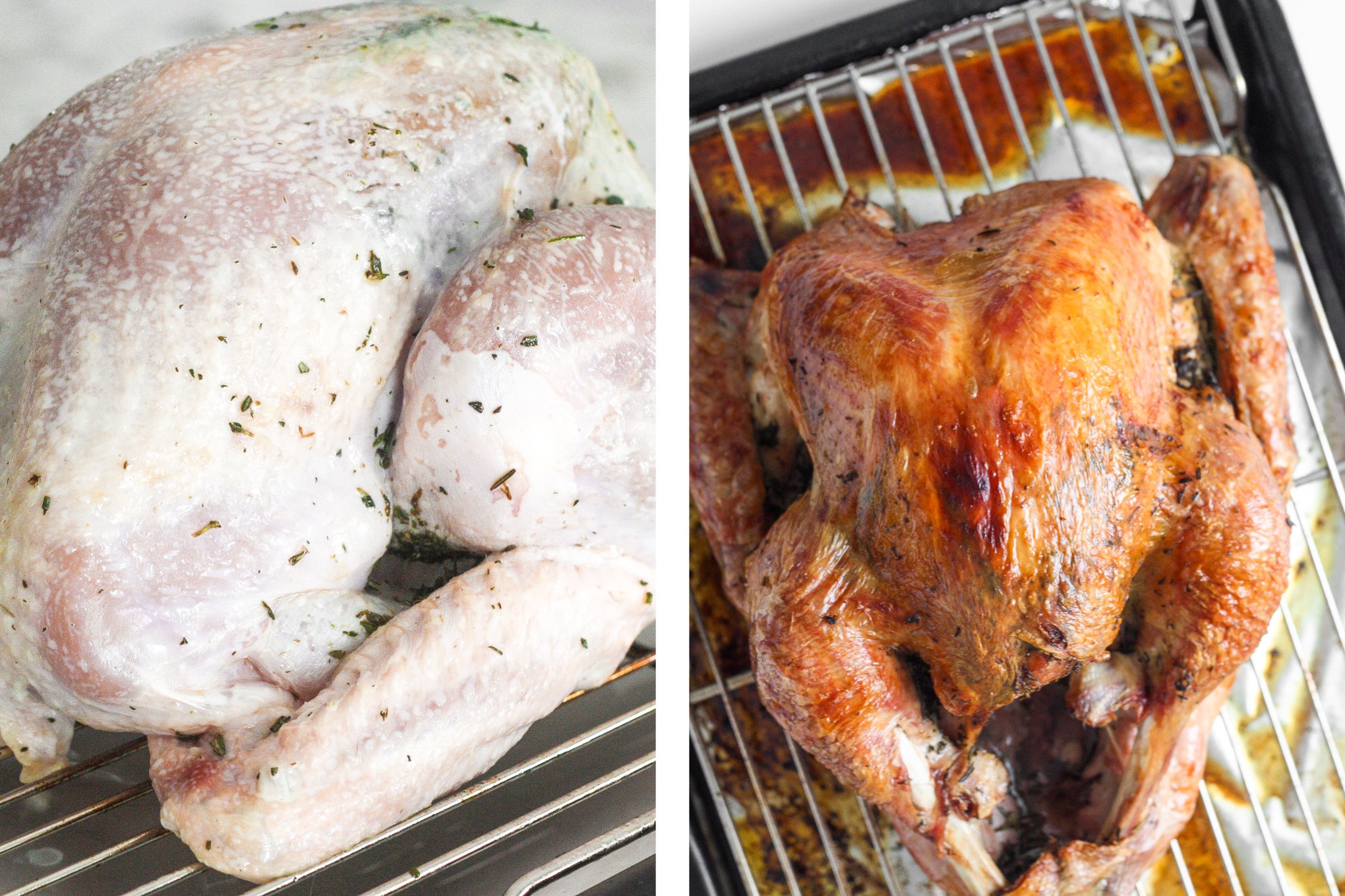 Make Thanksgiving easier with the best and juiciest roast turkey ever! It cooks faster and requires NO brining! | aheadofthyme.com