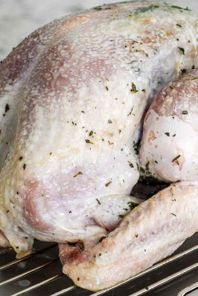 Make the best juicy roast turkey with this easy recipe! Learn how to roast a turkey perfectly golden, tender, and flavorful every time. | aheadofthyme.com