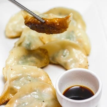 Easy-to-make Chinese beef dumplings with celery can be made in advance for a stress-free meal. Enjoy these steamed, boiled or pan-fried! | aheadofthyme.com
