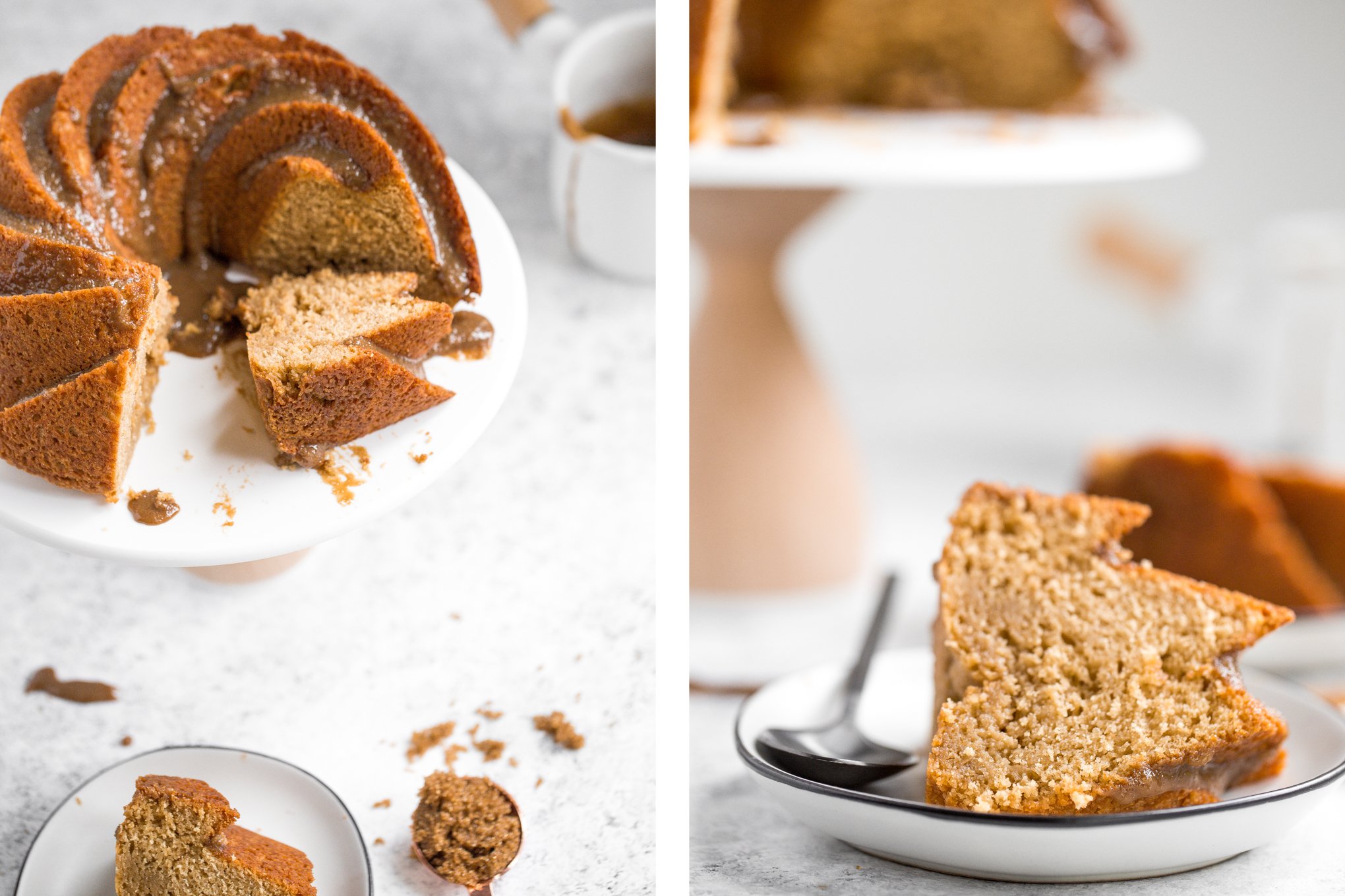 No one will be able to resist this perfectly sweet and moist, glazed brown sugar bundt cake. Made with Greek yogurt for major decadence and richness! | aheadofthyme.com