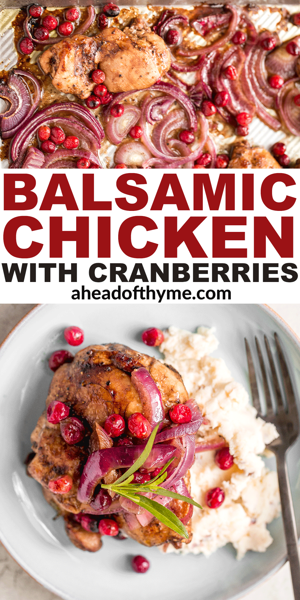 Roasted Balsamic Chicken with Cranberries