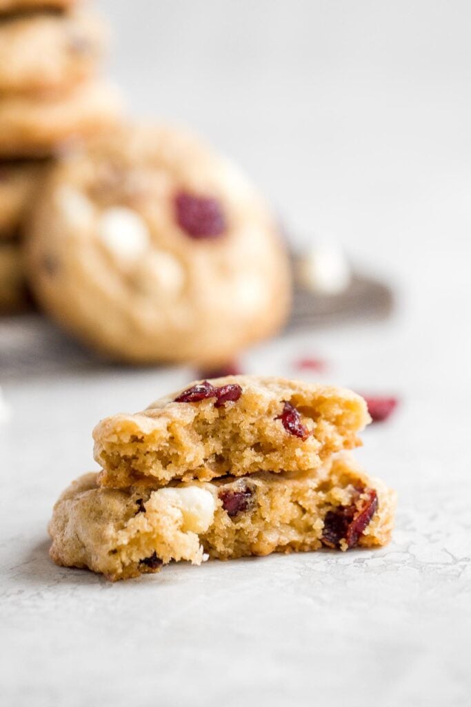 Soft and chewy white chocolate cranberry cookies are golden brown with crisp edges, quick and easy, and freeze well — the perfect holiday cookie. | aheadofthyme.com