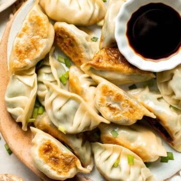 Egg and Chive Vegetarian Dumplings are the perfect Chinese appetizers made with fragrant chives, fluffy scrambled eggs, and seasonings. | aheadofthyme.com