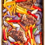 Sheet pan chicken fajitas are quick and easy to make, loaded with flavor, delicious, and ready in less than 30 minutes. Great for meal prep too. | aheadofthyme.com