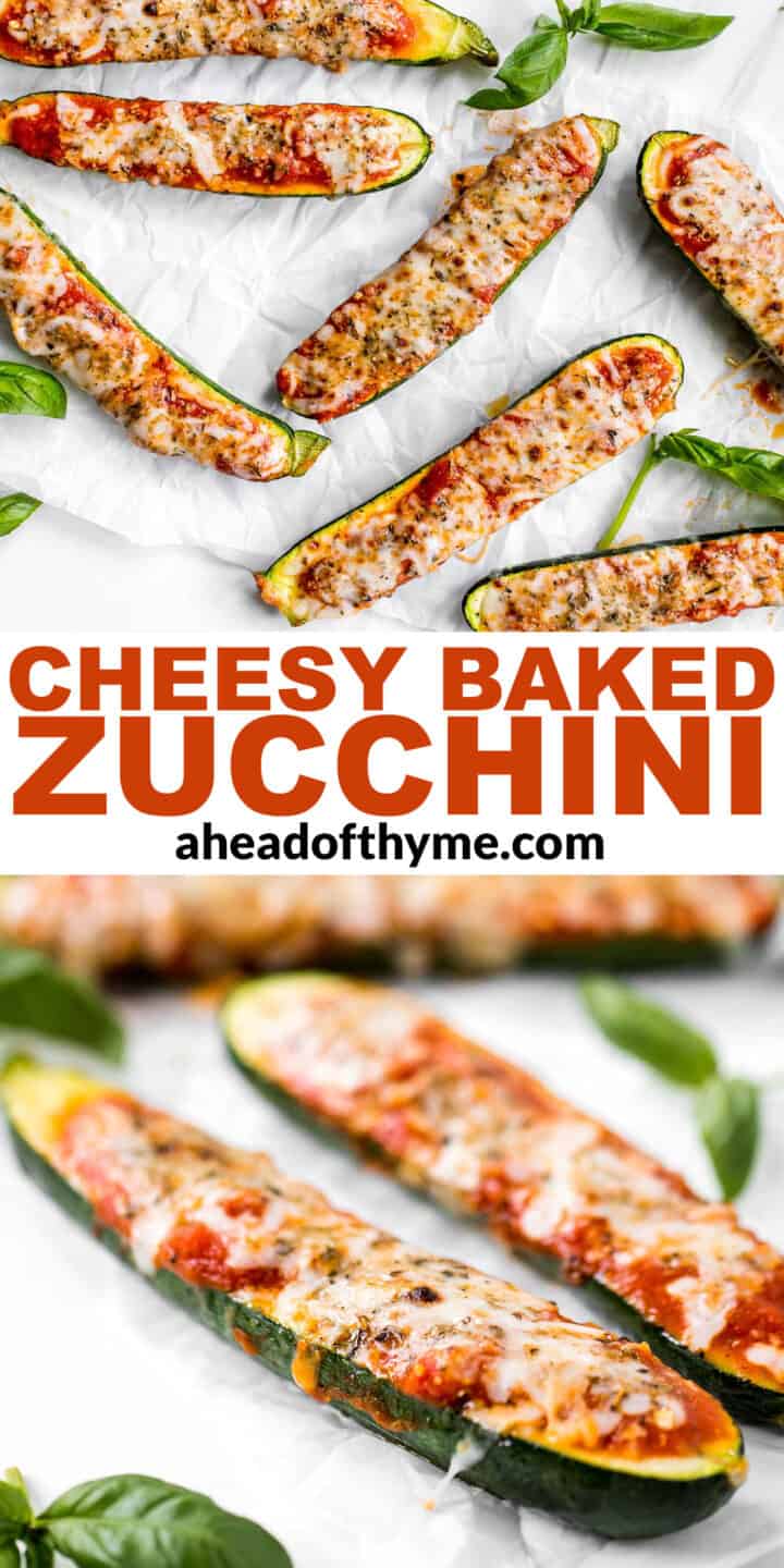 Cheesy Baked Zucchini with Marinara Ahead of Thyme