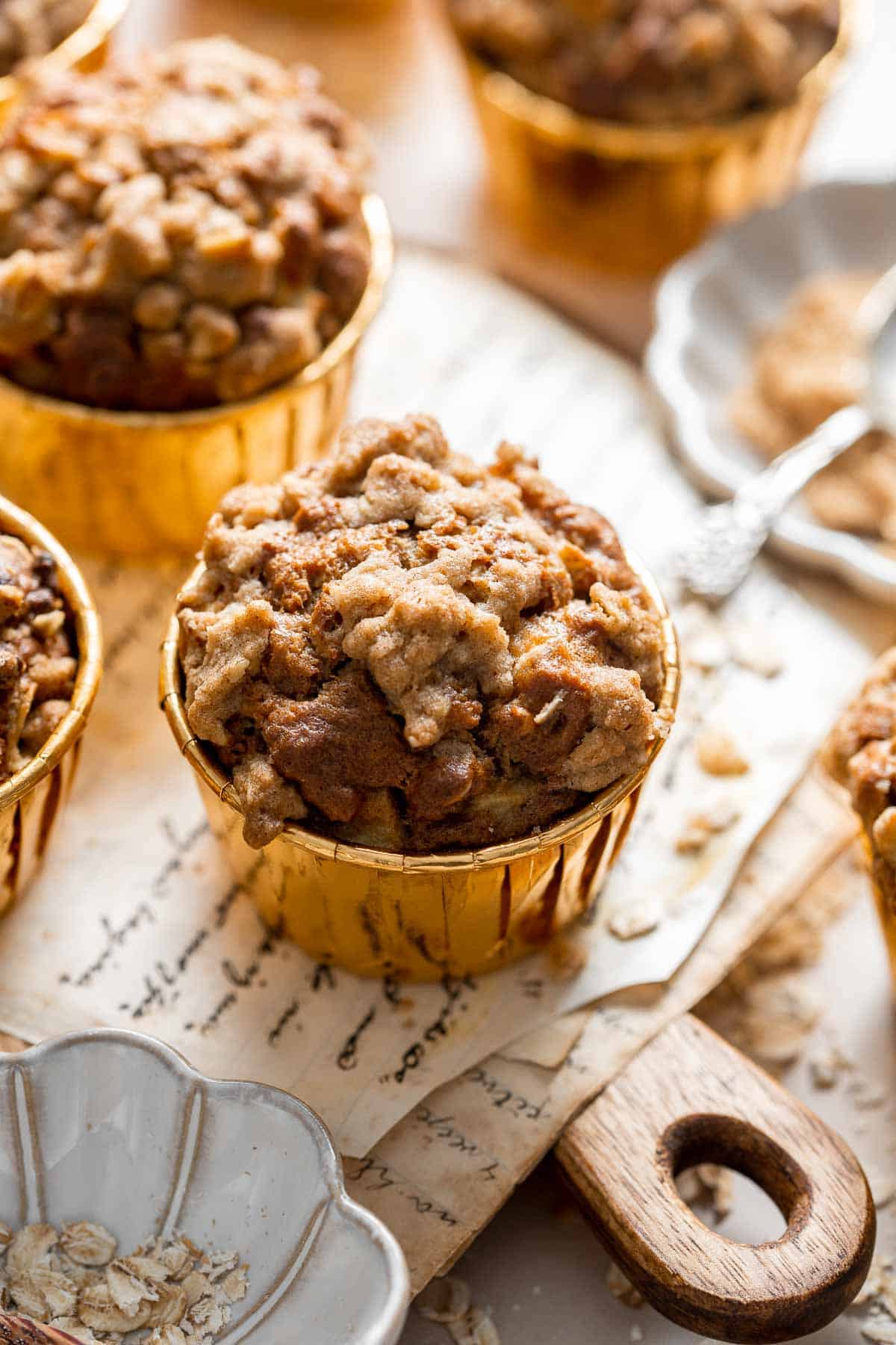 Cinnamon Apple Oatmeal Muffins are fast, easy and delicious— loaded with apples, oats, and fall spices. A quick nutritious bite for breakfast or snack time. | aheadofthyme.com