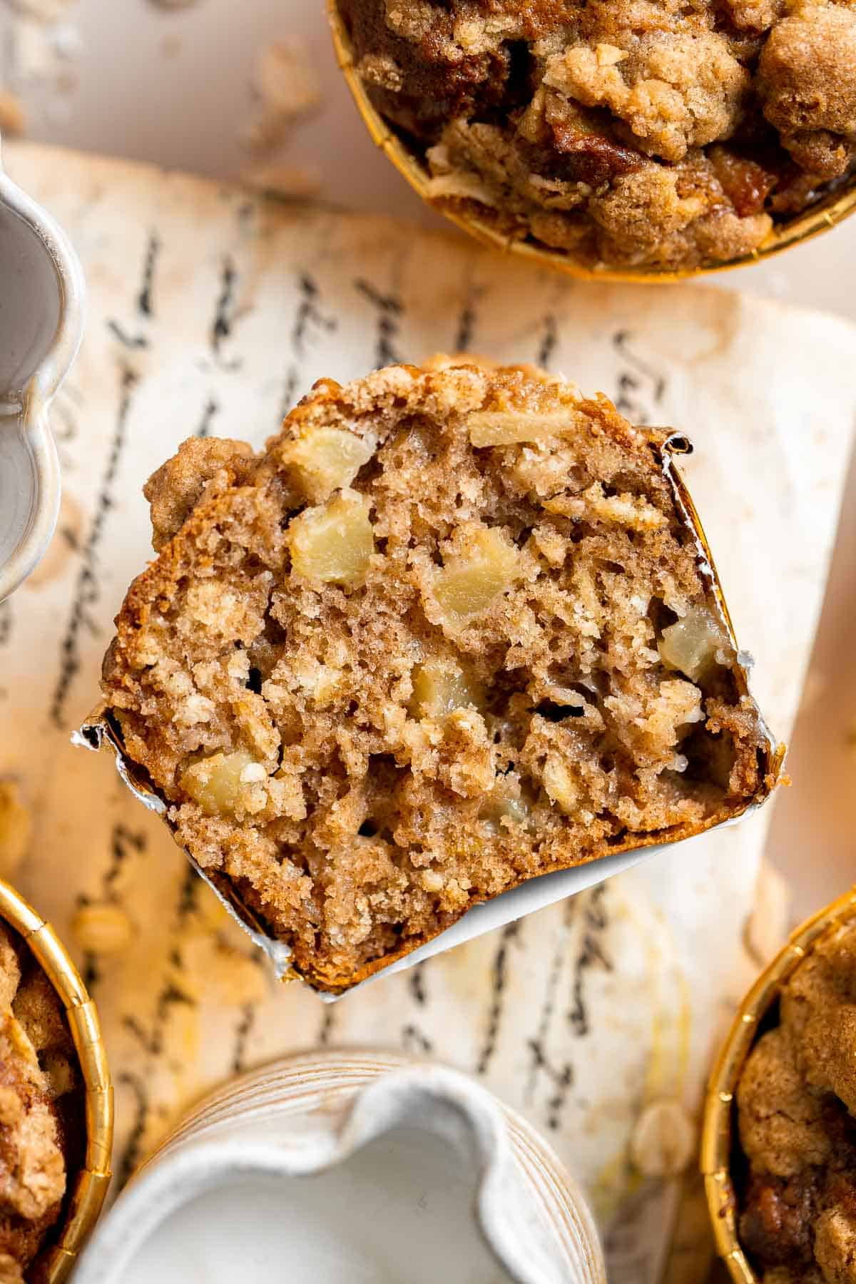 Cinnamon Apple Oatmeal Muffins are fast, easy and delicious— loaded with apples, oats, and fall spices. A quick nutritious bite for breakfast or snack time. | aheadofthyme.com