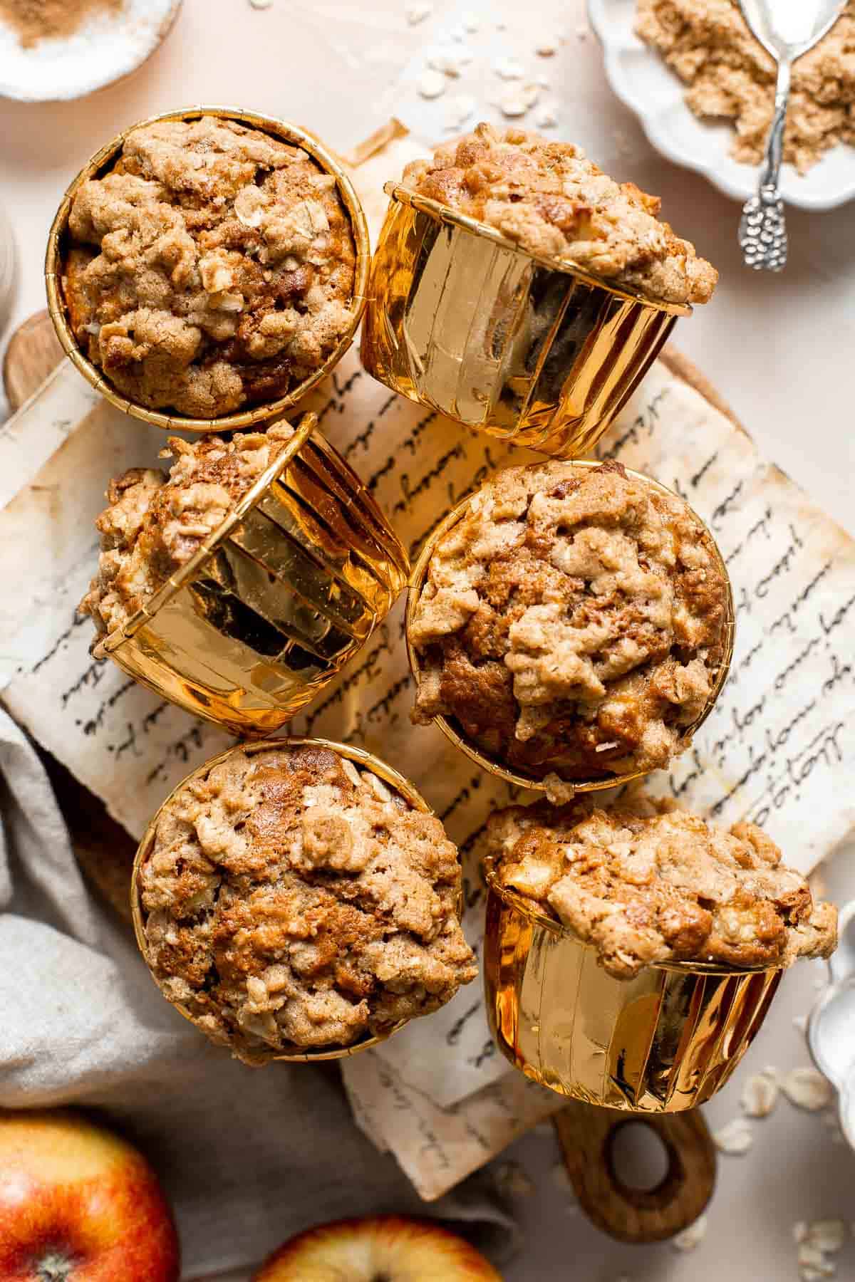 Cinnamon Apple Oatmeal Muffins are fast, easy and delicious— loaded with apples, oats, and fall spices. A quick nutritious bite for breakfast or snack time. | aheadofthyme.com