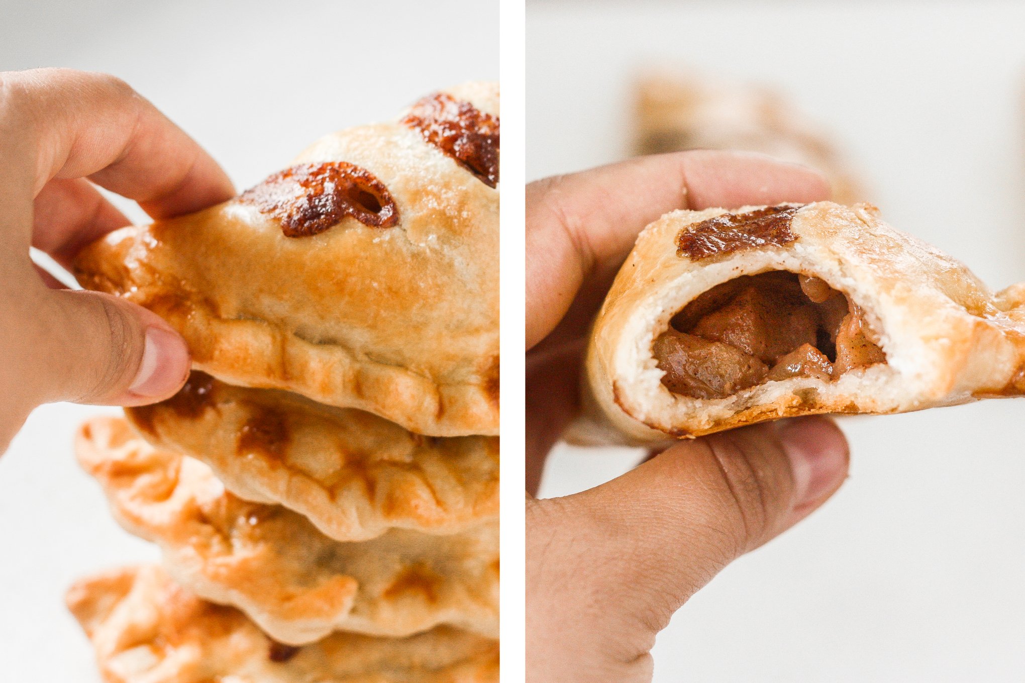 Easy homemade apple hand pies are the perfect fall treat -- stuffed with tender apples and cinnamon and wrapped in crispy, flakey, buttery crust. | aheadofthyme.com