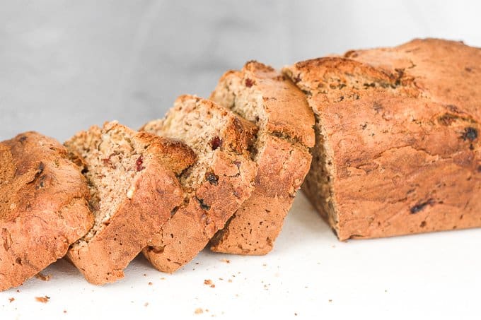 When you combine walnuts, raisins and dried fruit in a nutty banana bread, the result is a tender and moist loaf that is truly irresistible. | aheadofthyme.com