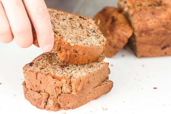 When you combine walnuts, raisins and dried fruit in a nutty banana bread, the result is a tender and moist loaf that is truly irresistible. | aheadofthyme.com