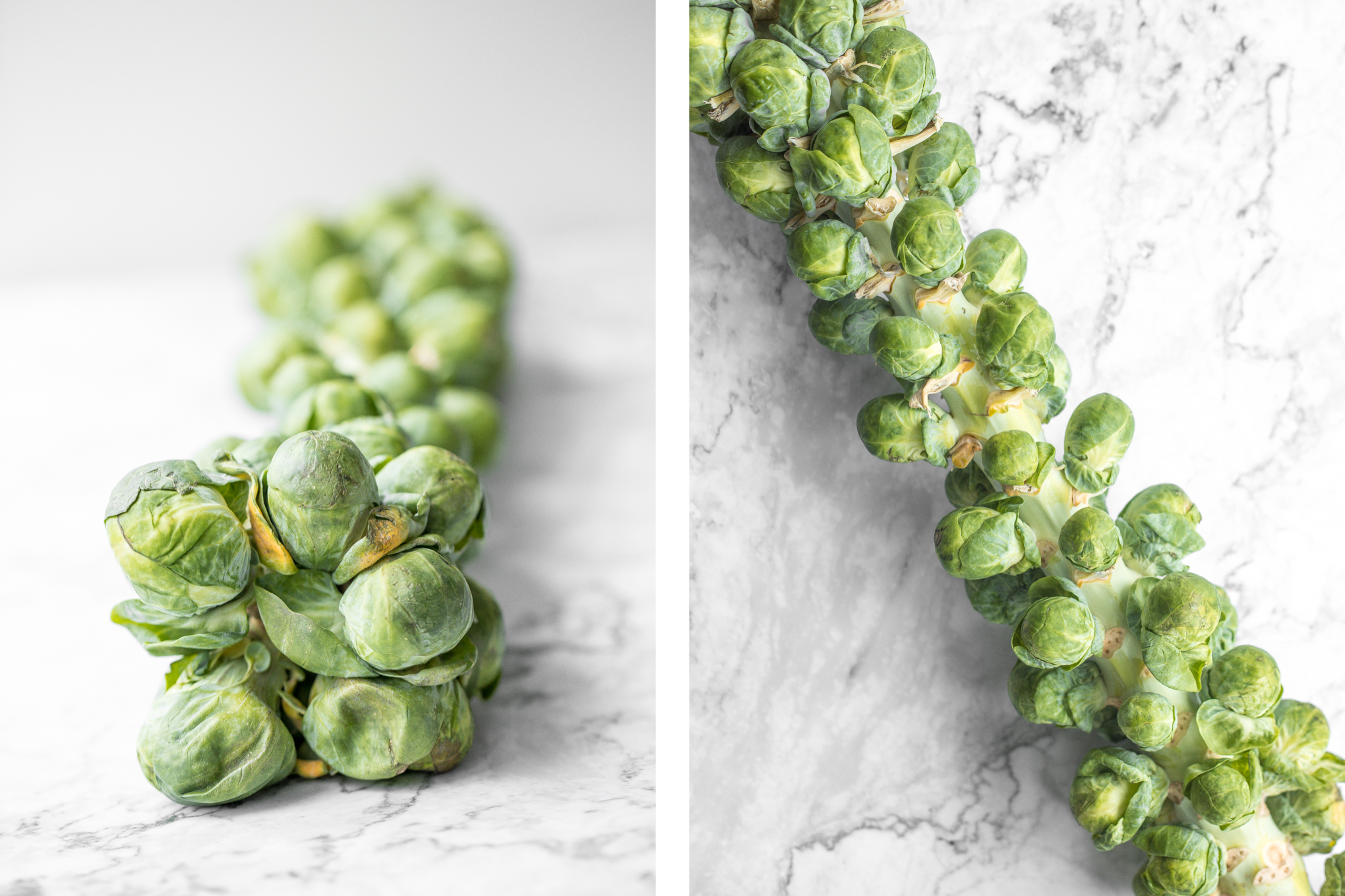 Tender and crispy roasted air fryer brussels sprouts cooks in less than 12 minutes with very little oil. It is a holiday table game changer. | aheadofthyme.com