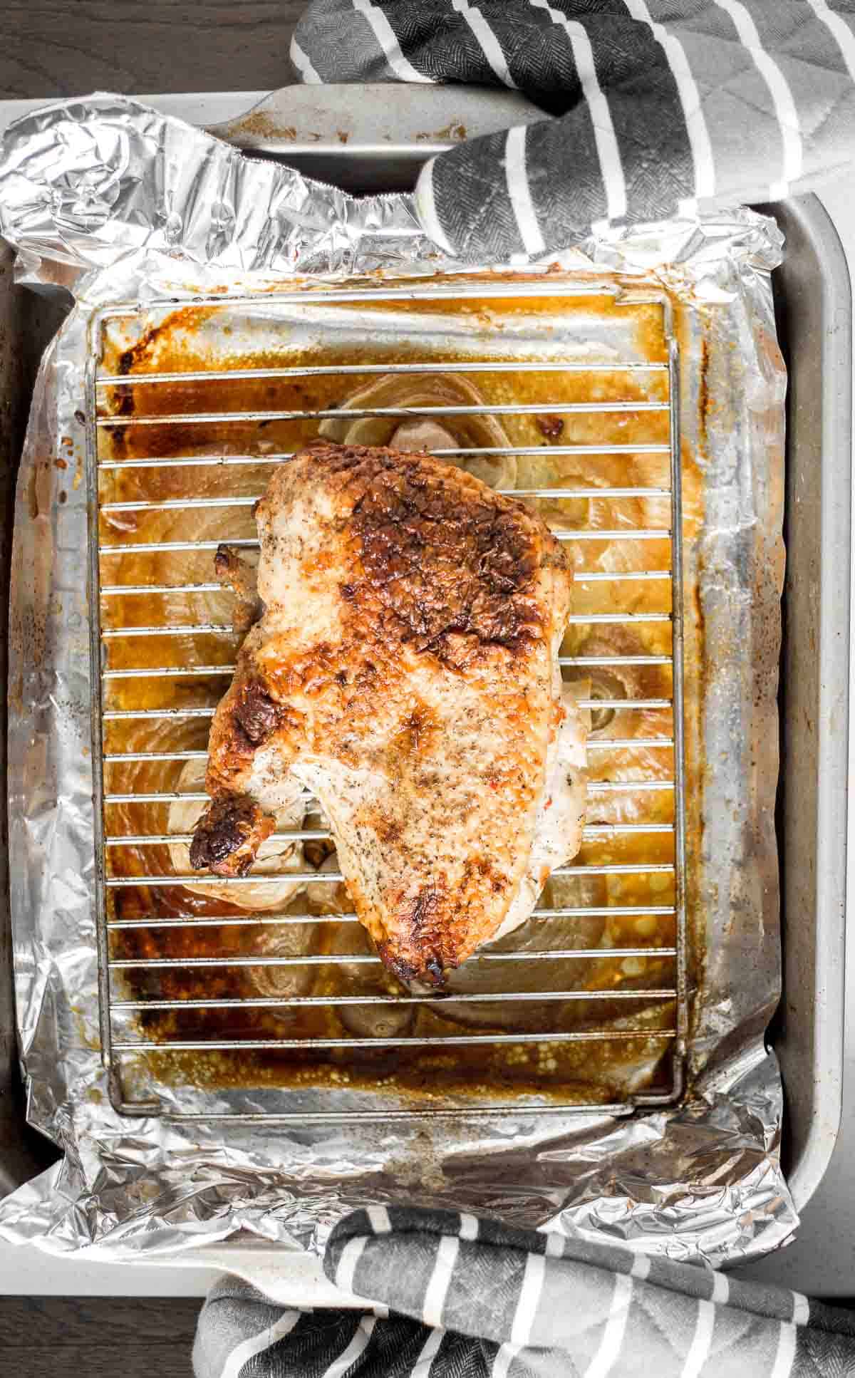 This easy Juicy Roasted Turkey Breast is the perfect main course for a small, intimate Thanksgiving dinner without the hassle of roasting a whole bird. | aheadofthyme.com