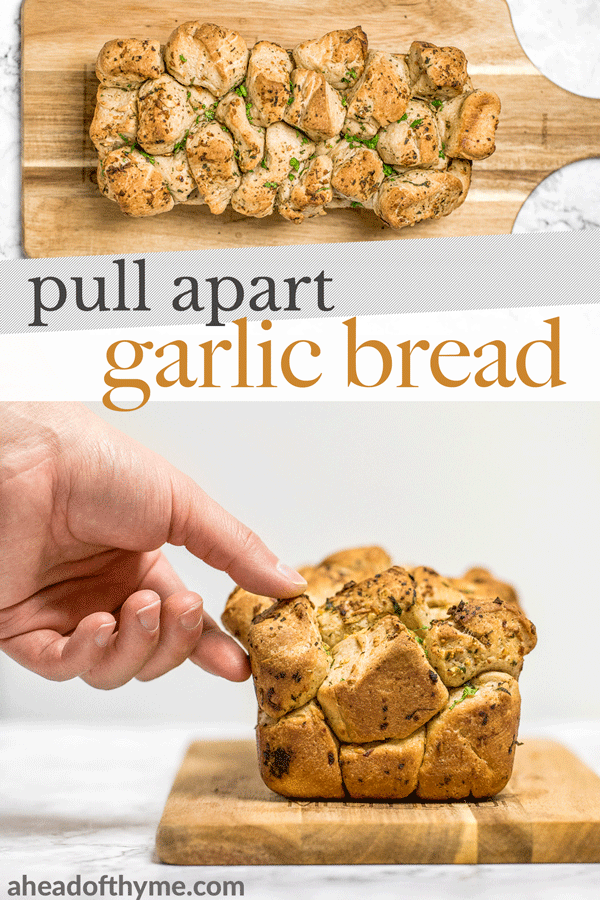 Pull apart garlic bread is fluffy, buttery, flavourful, melts in your mouth, and tears easily for optimal sharing. You don't need any other bread at the dinner table. | aheadofthyme.com