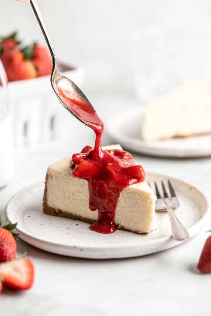 Classic New York Cheesecake is stunning, delicious, rich, and creamy. Plus, it's surprisingly easy to make from scratch — even for beginners! | aheadofthyme.com