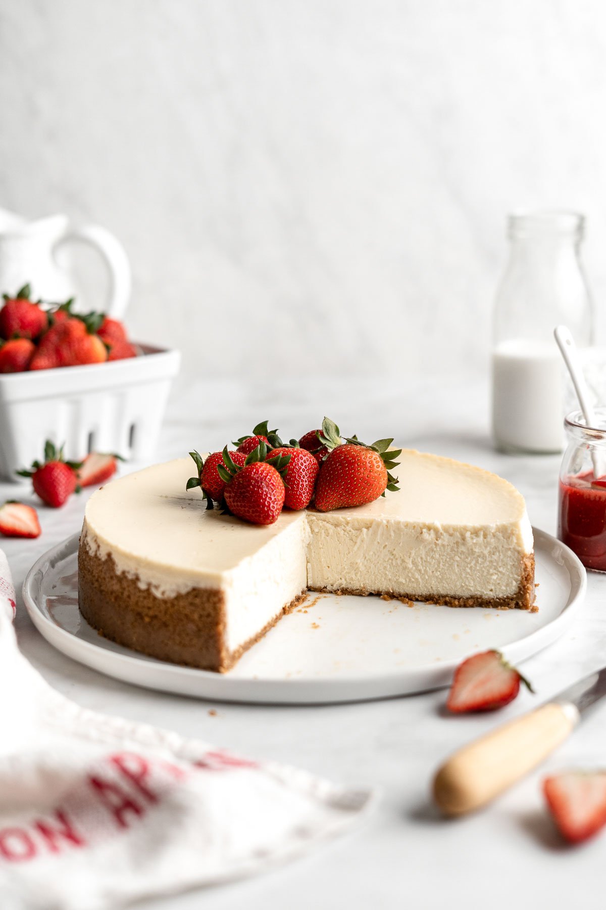 Classic New York Cheesecake is stunning, delicious, rich, and creamy. Plus, it's surprisingly easy to make from scratch — even for beginners! | aheadofthyme.com