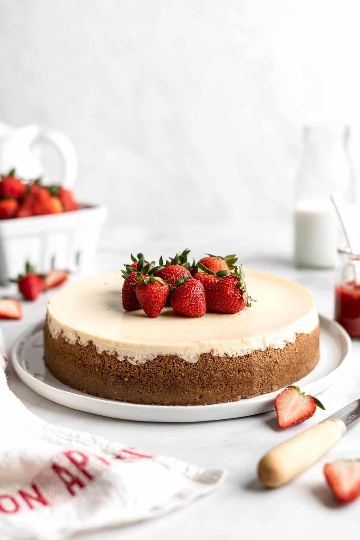 Classic New York Cheesecake is stunning, delicious, rich, and creamy. Plus, it's surprisingly easy to make from scratch — even for beginners! | aheadofthyme.com