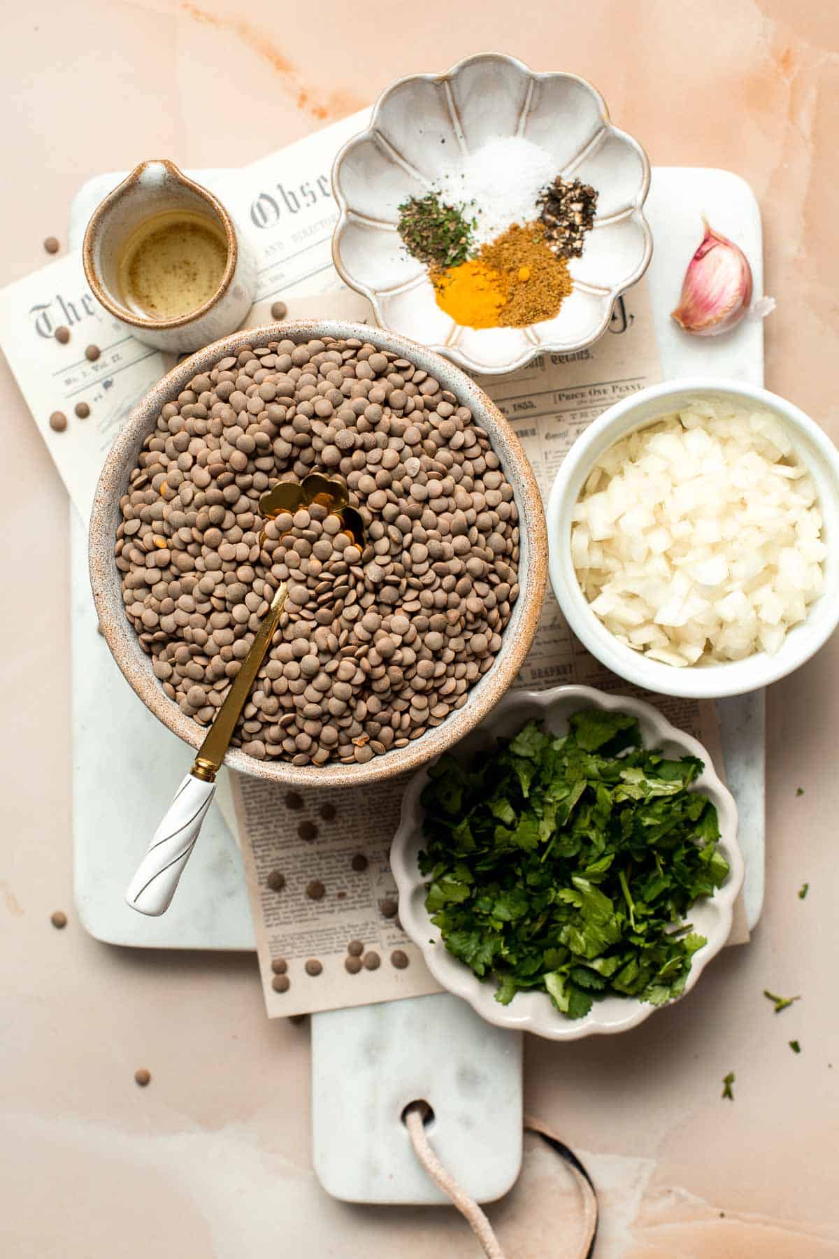 Easy 20-Minute One Pot Lentils are a healthy, nourishing, and delicious vegan meal that is easy to make in a few simple steps. Make a big batch and freeze! | aheadofthyme.com