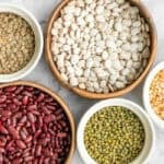 Don't know what to do with the dried beans in your pantry? Learn how easy it is to cook any type of beans -- vegan, gluten-free, and packed with protein. | aheadofthyme.com