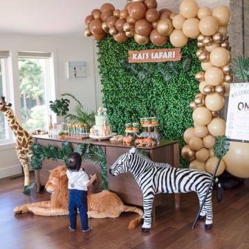 Throw the best wild one safari birthday party with ideas on every detail for an epic jungle party from decor and party favors, to desserts and recipes. | aheadofthyme.com