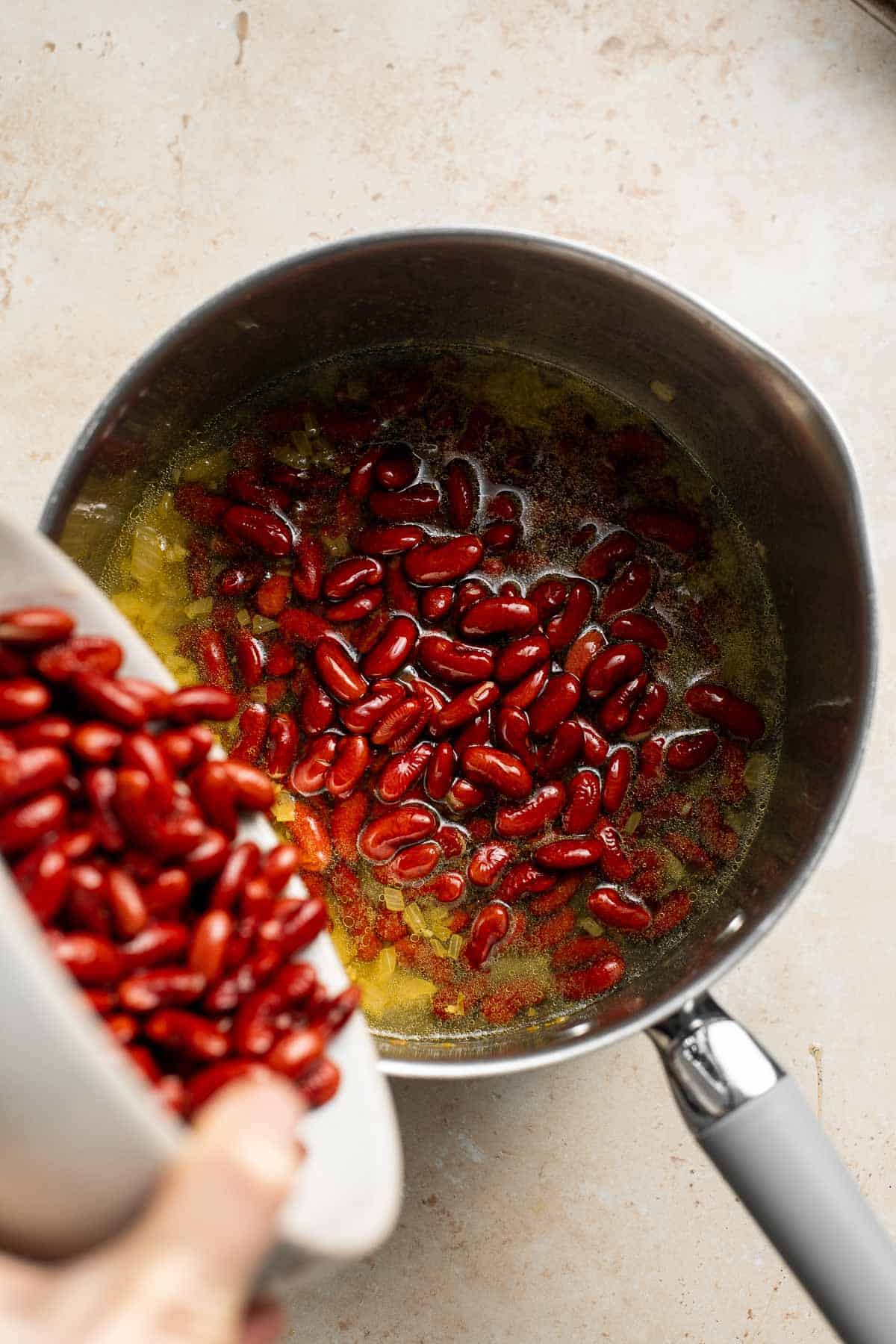 One Pot Red Kidney Beans are vegan, healthy, hearty, nourishing, and packed with plant-based protein. The perfect recipe for your dried kidney bean stash! | aheadofthyme.com