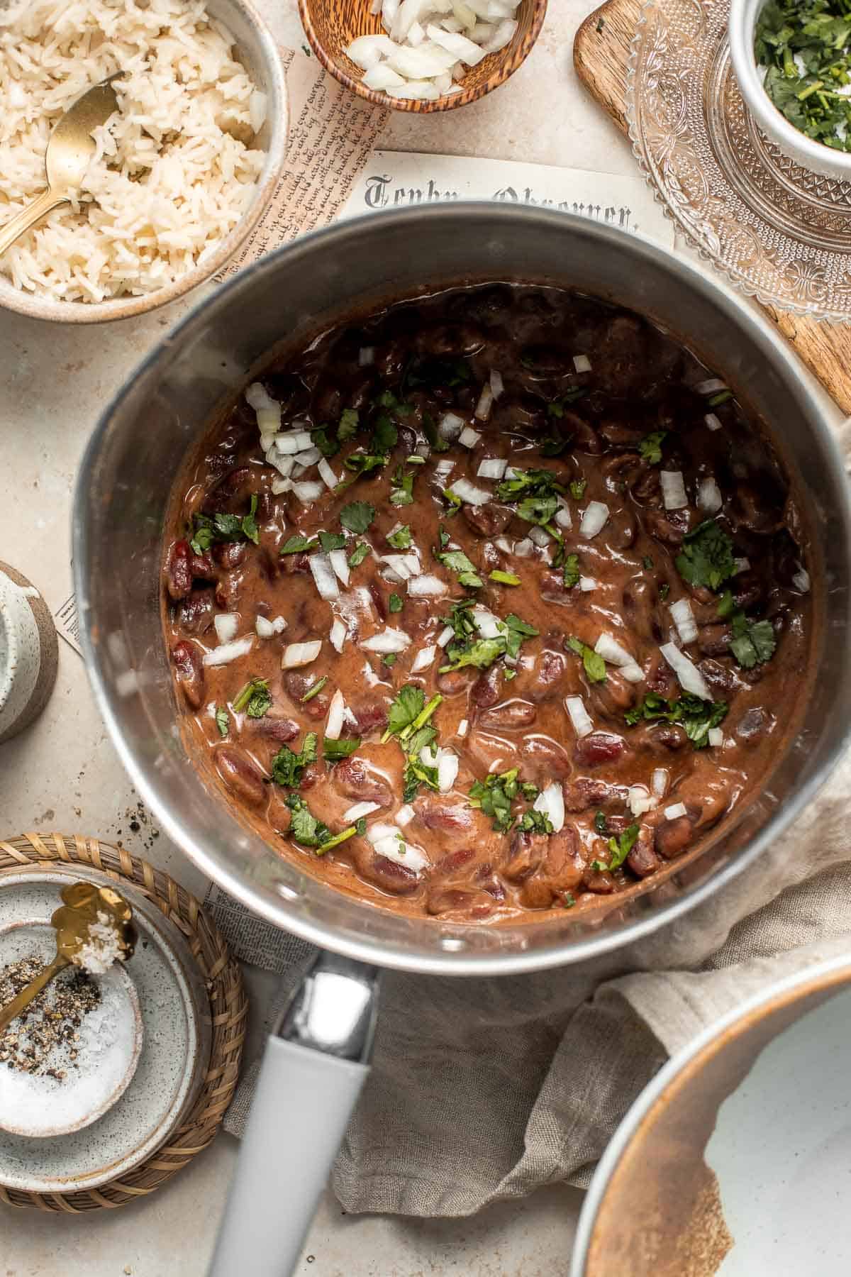 One Pot Red Kidney Beans are vegan, healthy, hearty, nourishing, and packed with plant-based protein. The perfect recipe for your dried kidney bean stash! | aheadofthyme.com