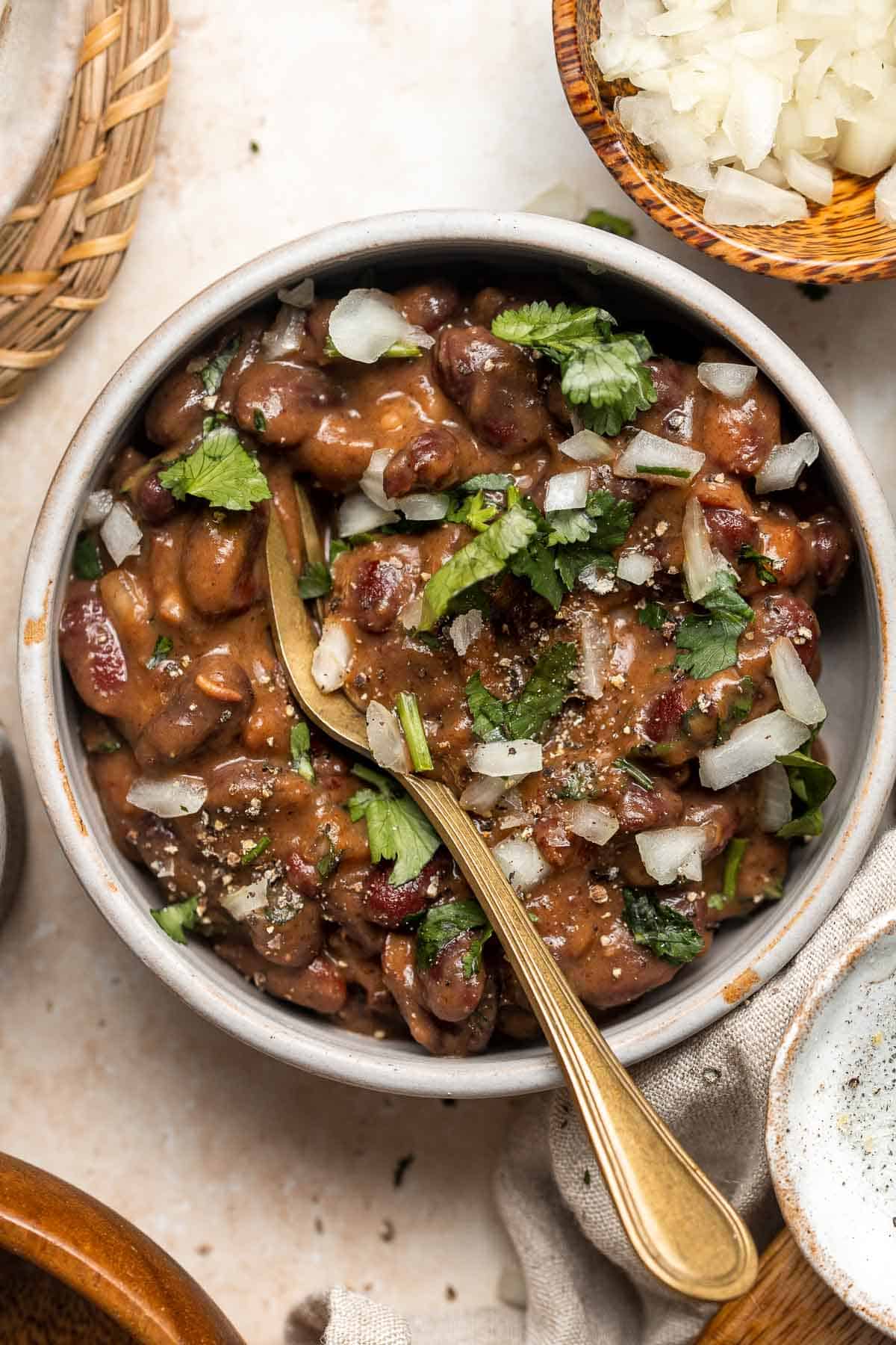 One Pot Red Kidney Beans are vegan, healthy, hearty, nourishing, and packed with plant-based protein. The perfect recipe for your dried kidney bean stash! | aheadofthyme.com