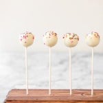 The cutest bite-sized treat to serve at any event are vanilla cake pops from scratch -- luckily, they are actually simple and easy to make! | aheadofthyme.com