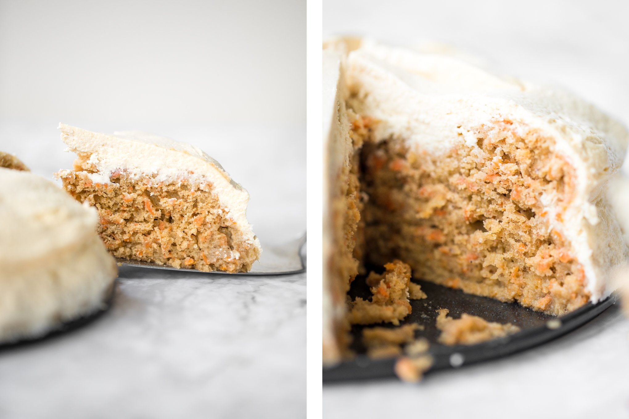 Super moist and perfectly spiced carrot cake with a creamy cheesecake topping is flavourful, comforting, and the perfect homemade spring dessert. | aheadofthyme.com