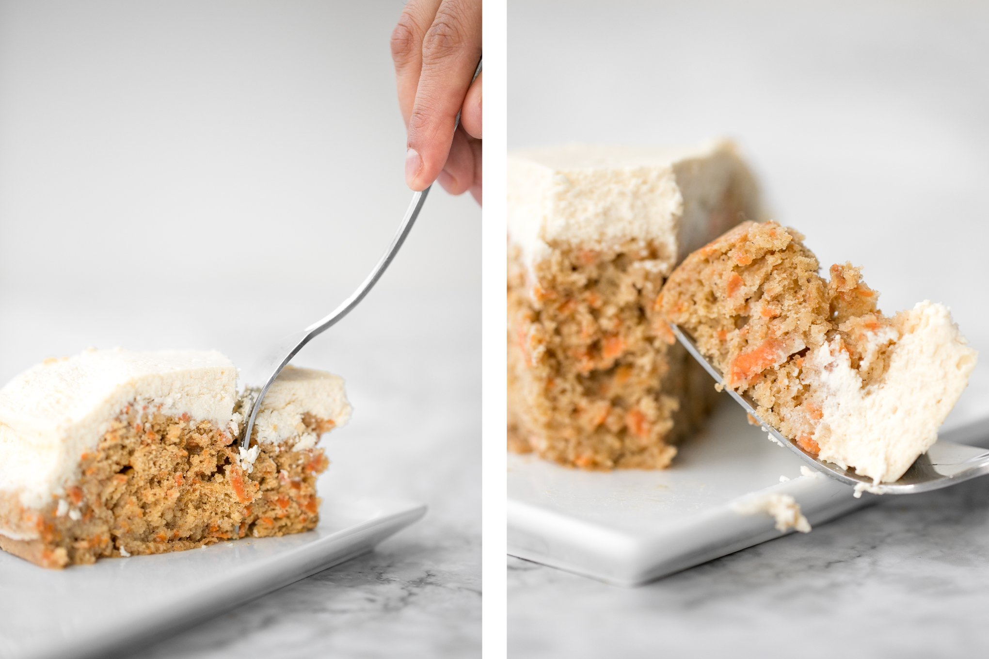 Super moist and perfectly spiced carrot cake with a creamy cheesecake topping is flavourful, comforting, and the perfect homemade spring dessert. | aheadofthyme.com