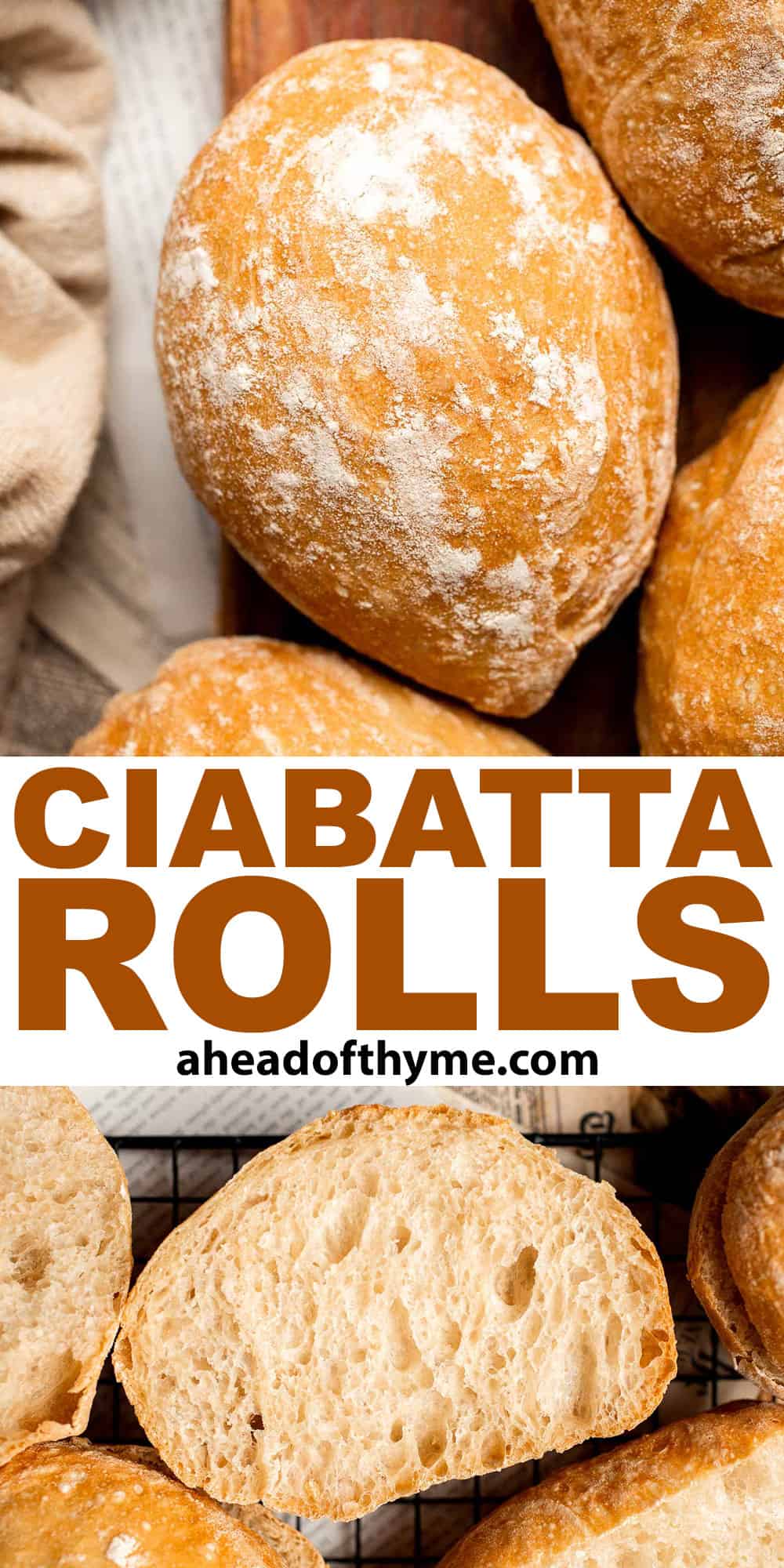 Easy small batch Ciabatta Rolls are fluffy and airy with a perfect crunchy, crackly crust. They take only 10 minutes to prepare and require no kneading. | aheadofthyme.com