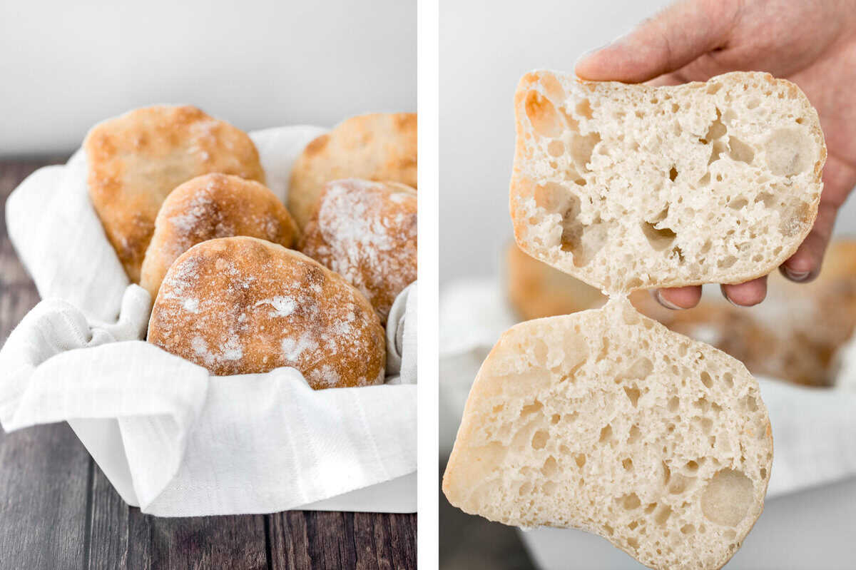 Easy Small Batch Ciabatta Rolls - Ahead of Thyme